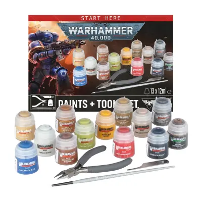 Kit 13 vopseluri si 3 unelte pentru miniaturi warhammer 40k , model 2026 60-12